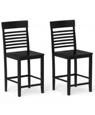 Solid Wood Dining Chairs Set of 2 with Footrests, Comfortable Kitchen Seating