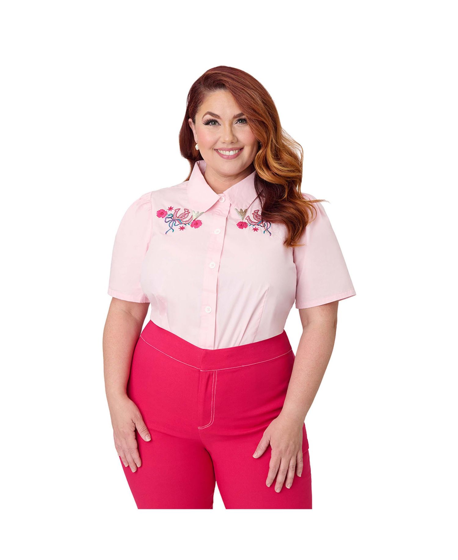 Plus Size 1940s Collared Blouse