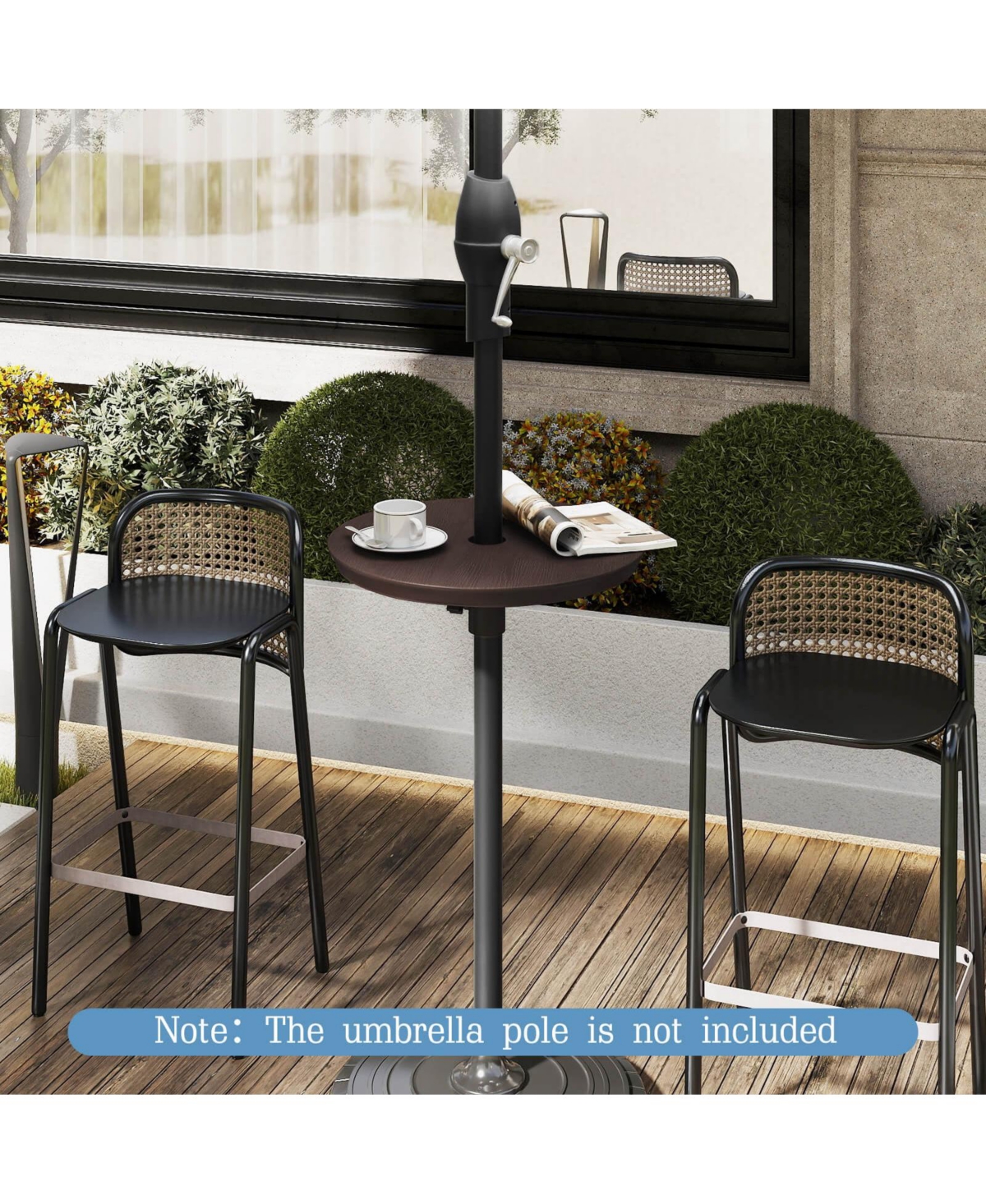 Costway Outdoor Adjustable Umbrella Table for 1.5inch and 1.9inch Patio Umbrella Pole