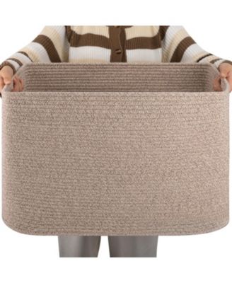 Large Woven Cotton Rope Storage Basket with Handle Gift Basket