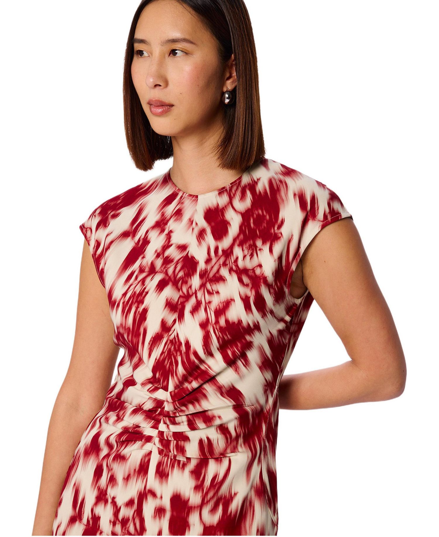 Women's Blurred Floral Crepe Dress