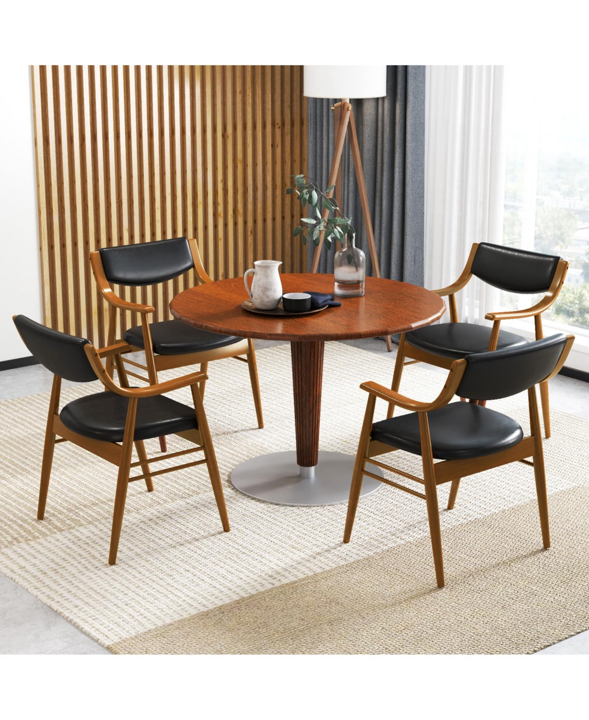Slickblue Set of 2 Wooden Dining Chairs with Cushioned Seat and Back Support for Home