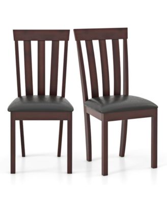Wooden Kitchen Dining Chairs Set of 2 with Upholstered Seat