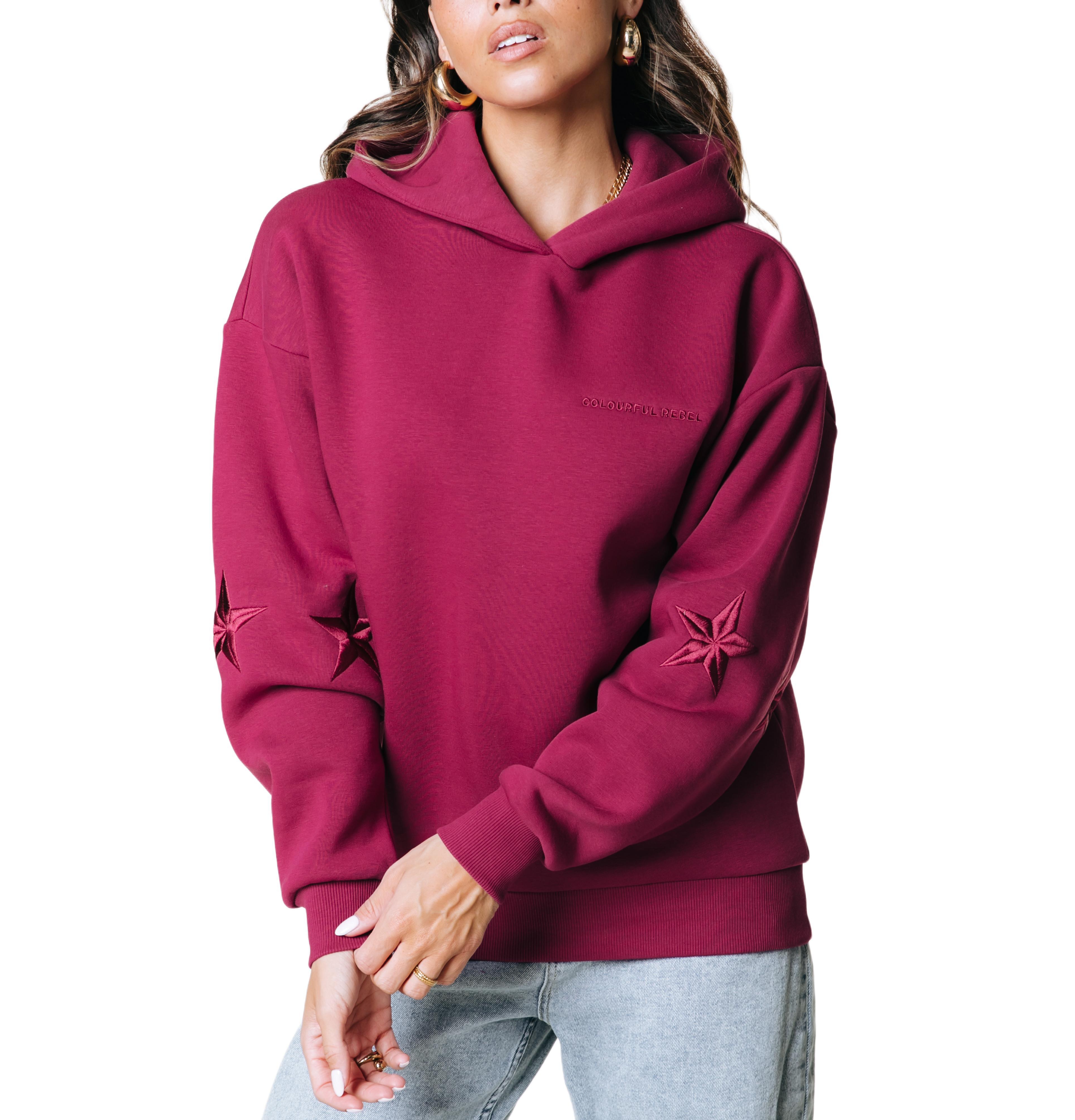 Colourful Rebel Women's Stars Embro Clean Hoodie