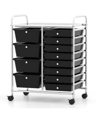 Utility Rolling Cart with 12 Drawers, Mobile Storage Organizer for Home Office Supplies