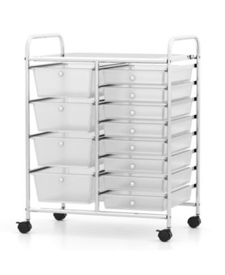 Utility Rolling Cart with 12 Drawers, Mobile Storage Organizer for Home Office Supplies