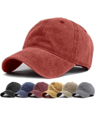 Washed Distressed Twill Cotton Baseball Cap - Vintage Adjustable Dad Hat for Men Women