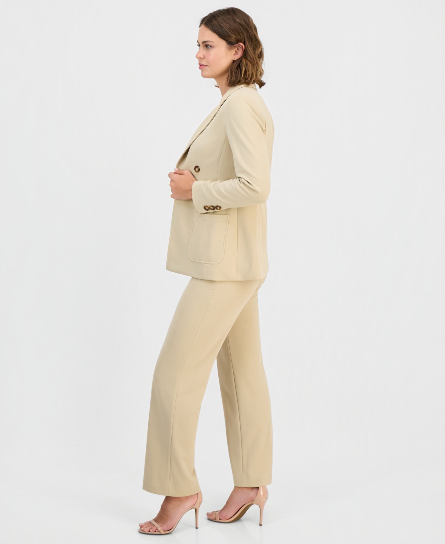 Faux Double-Breasted Blazer & Wide-Leg Sailor Pants