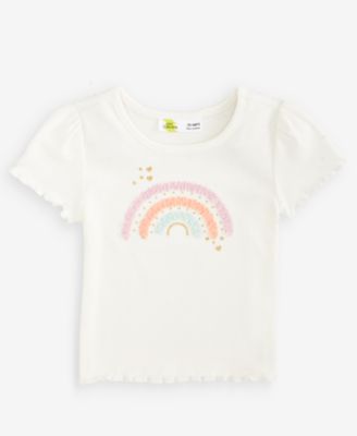 Toddler Girls' 12M-5T Rainbow Elevated Ribbed T-Shirt