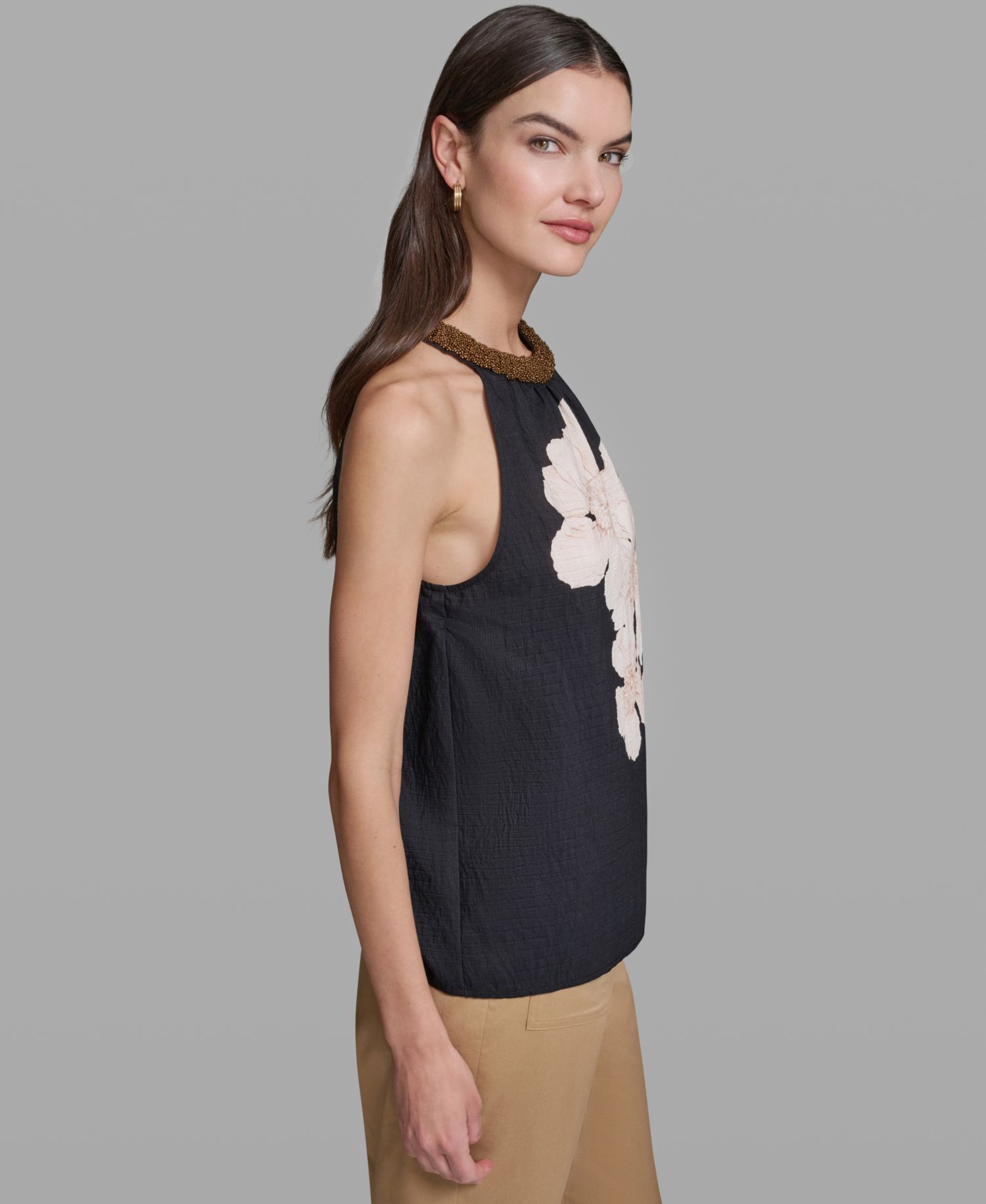 Women's Floral Print Halter Neck Top