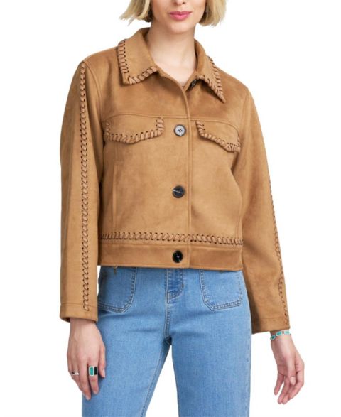 Женские куртки ELLE Collection Women's Faux Suede Jacket