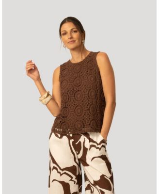 Women's Cable and Gauge Crochet Knit Tank