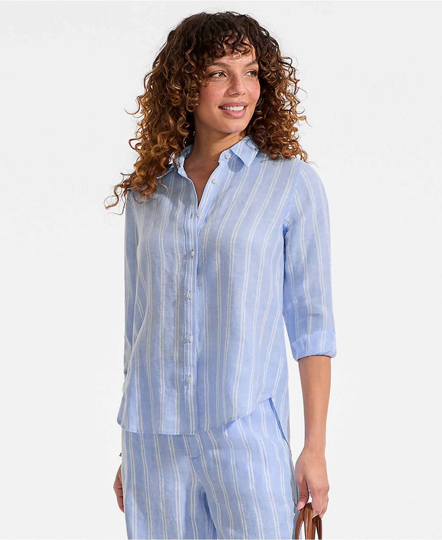 Women's Tall Linen Long Sleeve Feminine Shirt