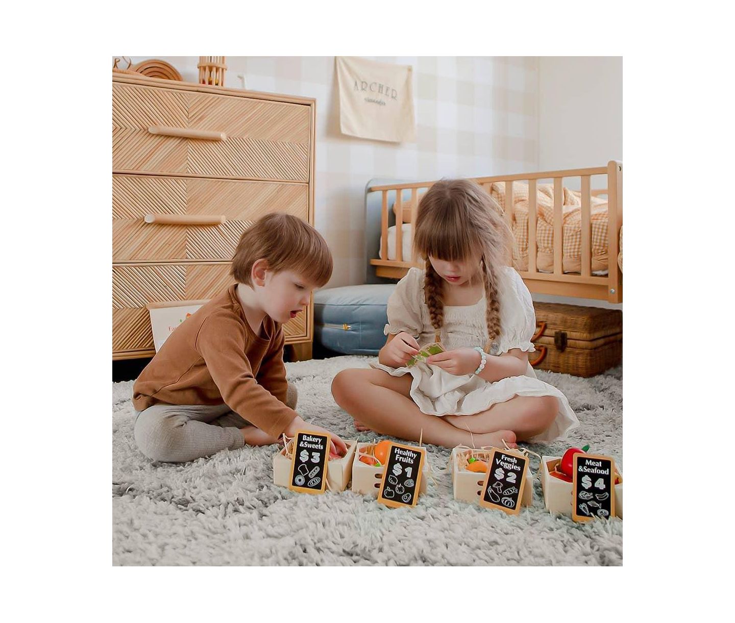 Детские игрушки Tiny Land Wooden Play Food Pretend Cooking Set, Ages 3+ — фото 5