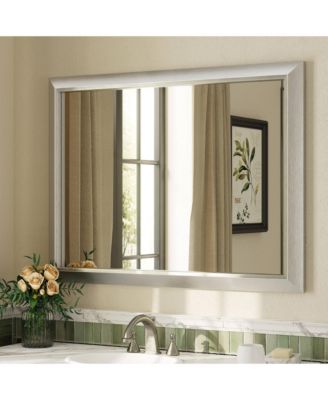 30" x 40" Inch Thick Metal Framed Wall Mirrors for Bedroom, Rectangle Wall-Mounted Mirrors