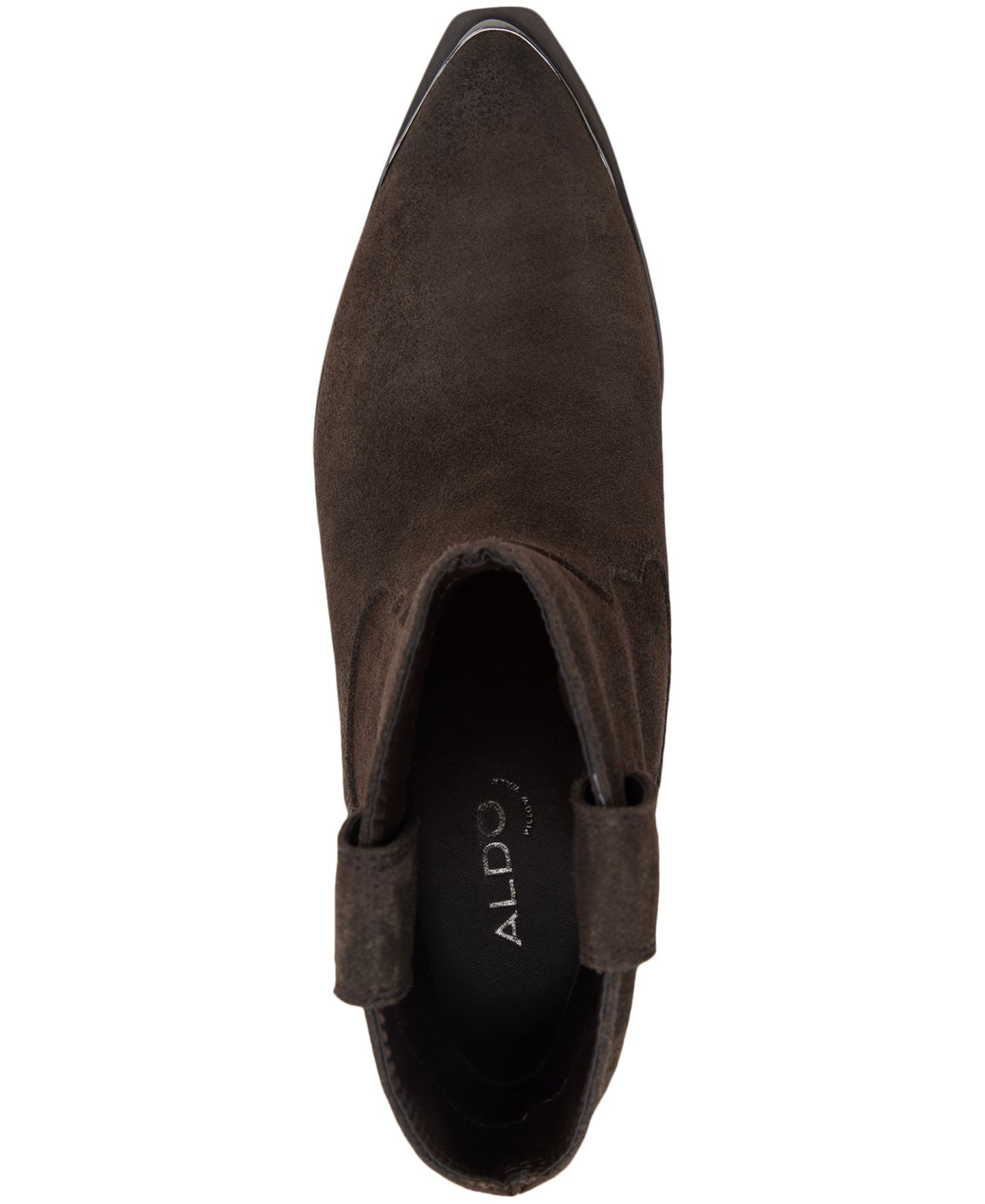 Женские ботинки ALDO Valley Western Block Heel Ankle Booties, цвет: Тёмный коричневый замшевый — фото 4