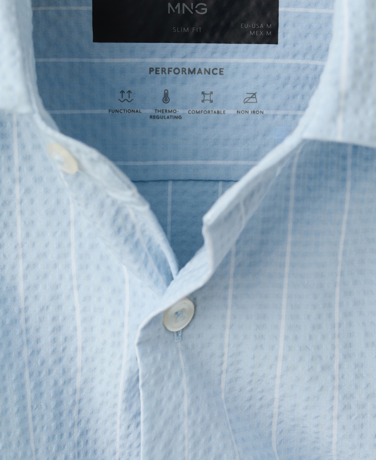 Mango Men's Wrinkled-Effect Pinstripe Shirt