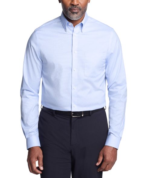 Мужская рубашка Michael Kors Regular-Fit Long-Sleeve Dress Shirt, цвет: Светлый синий