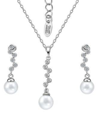 Christian Siriano New York 2Pc. Fine Silver-Plated Bubble Linear Post Earrings and Bubble Linear Pendant Necklace Set - Silver