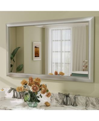 50" x 30" Inch Thick Metal Framed Wall Mirrors for Bedroom, Rectangle Wall-Mounted Mirrors