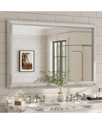 55" x 36" Inch Thick Metal Framed Wall Mirrors for Bedroom, Rectangle Wall-Mounted Mirrors