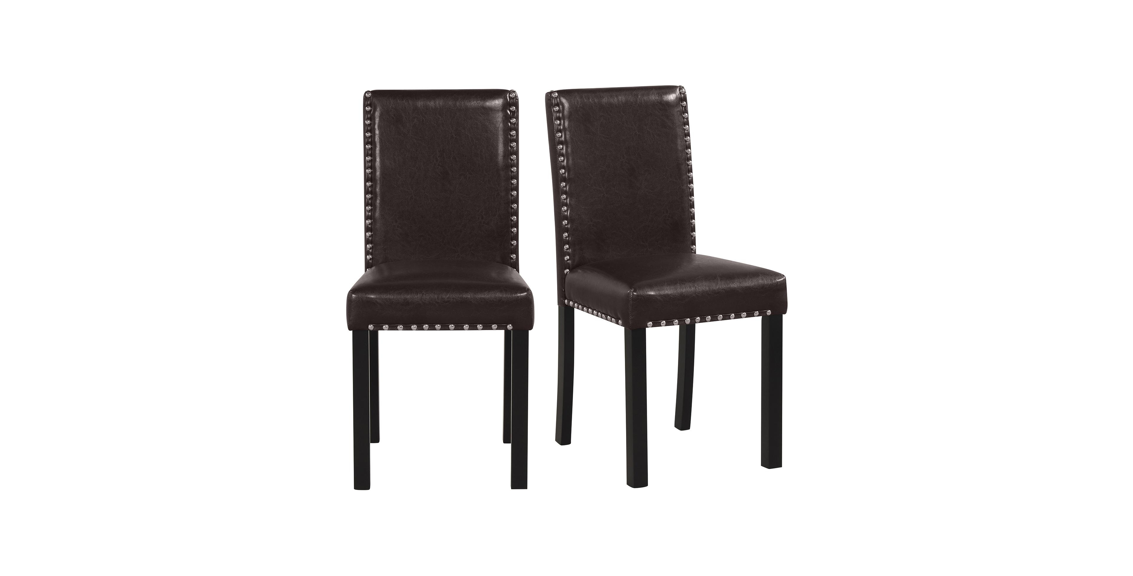 Slickblue Dining Chairs Set of 2 Faux Leather Parsons Kitchen Chairs