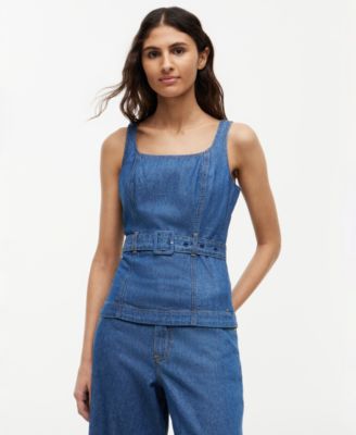 Women's Belted Sleeveless Top