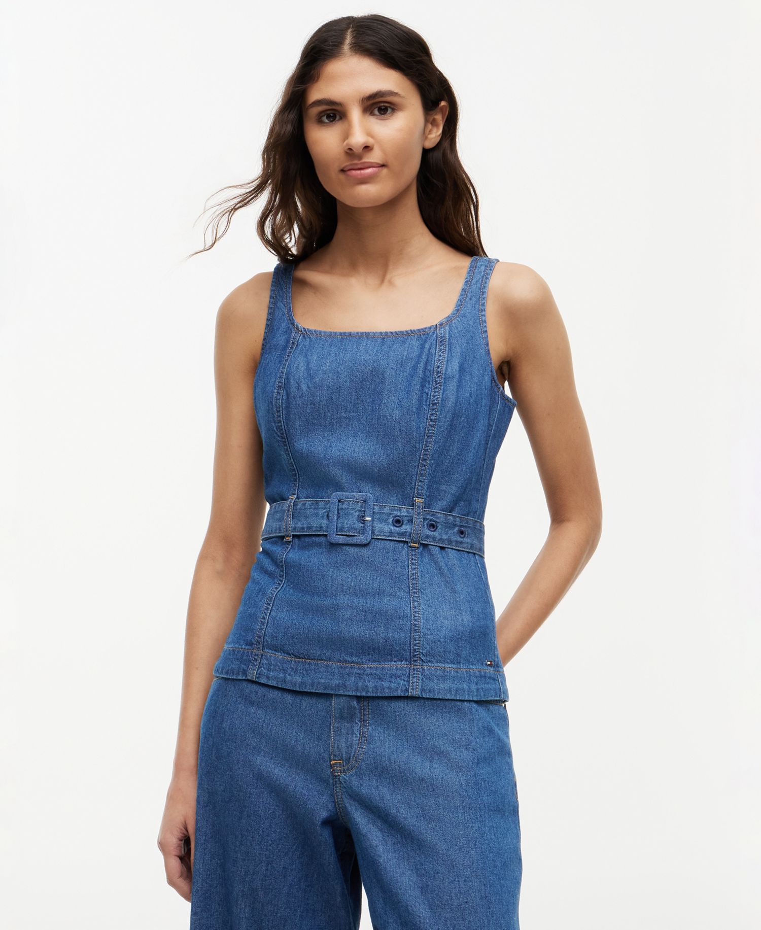 Women's Belted Sleeveless Top