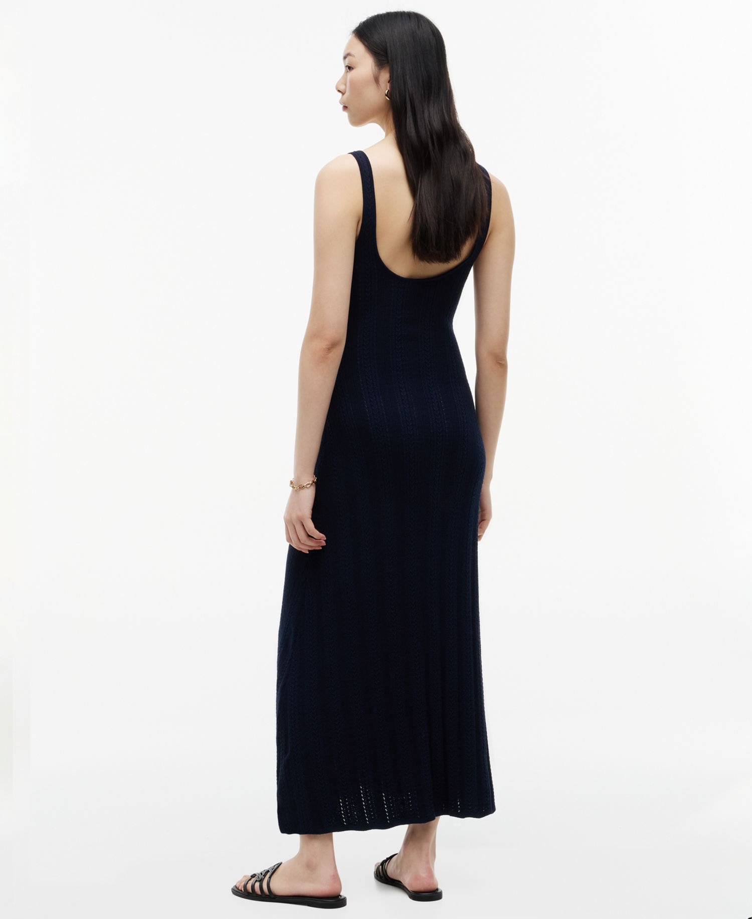 Women's Cotton Cable Pointelle Maxi Dress