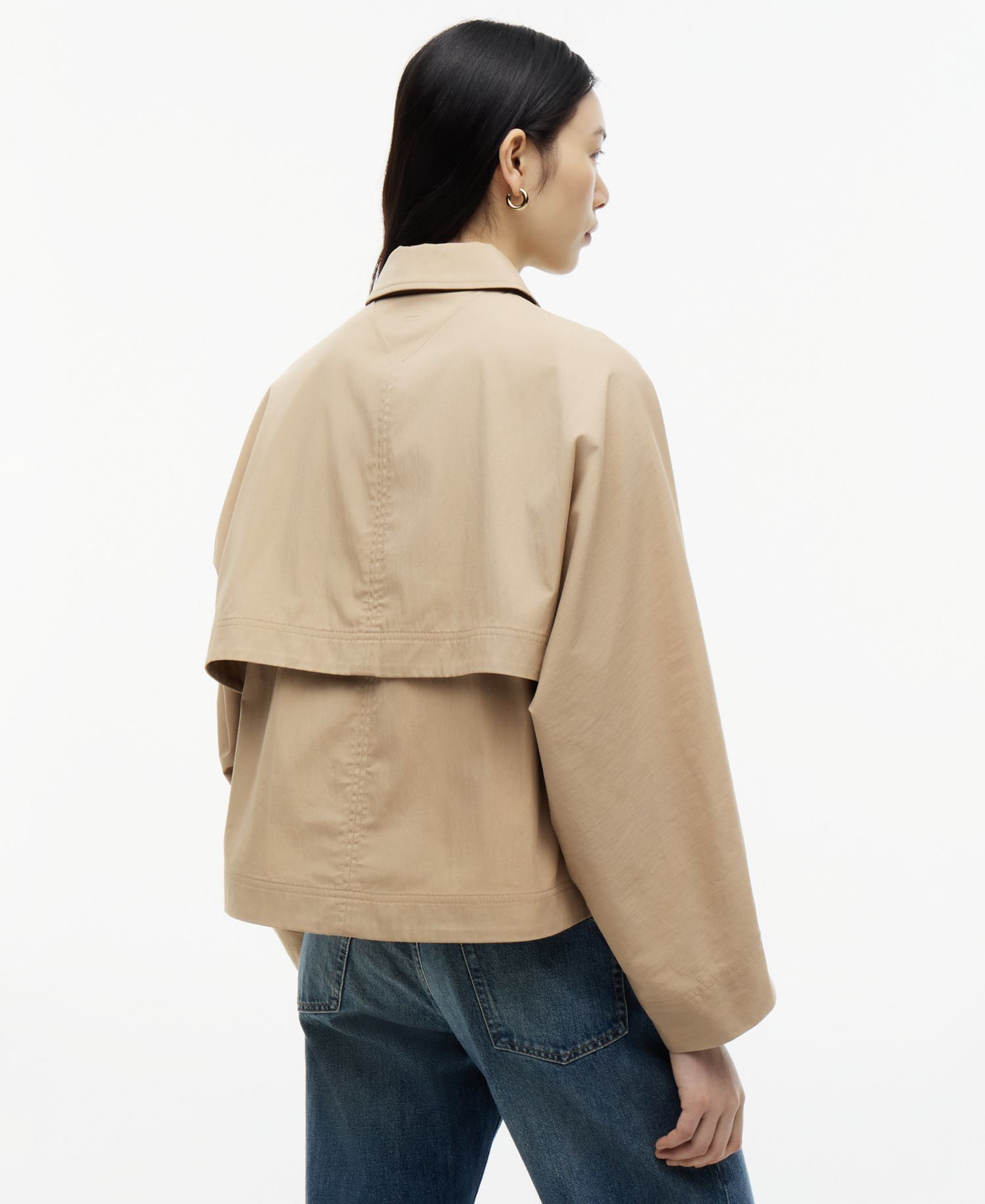Women's Cotton Collared Long-Sleeve Jacket