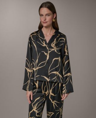 Petite Long-Sleeve Collared Neck Top