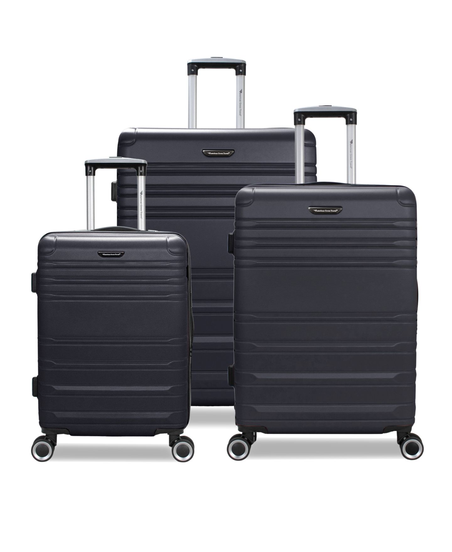 Чемоданы American Green Travel Harbor 3-Piece Hardside Expandable Spinner Luggage Set, цвет: Чёрный — фото 2