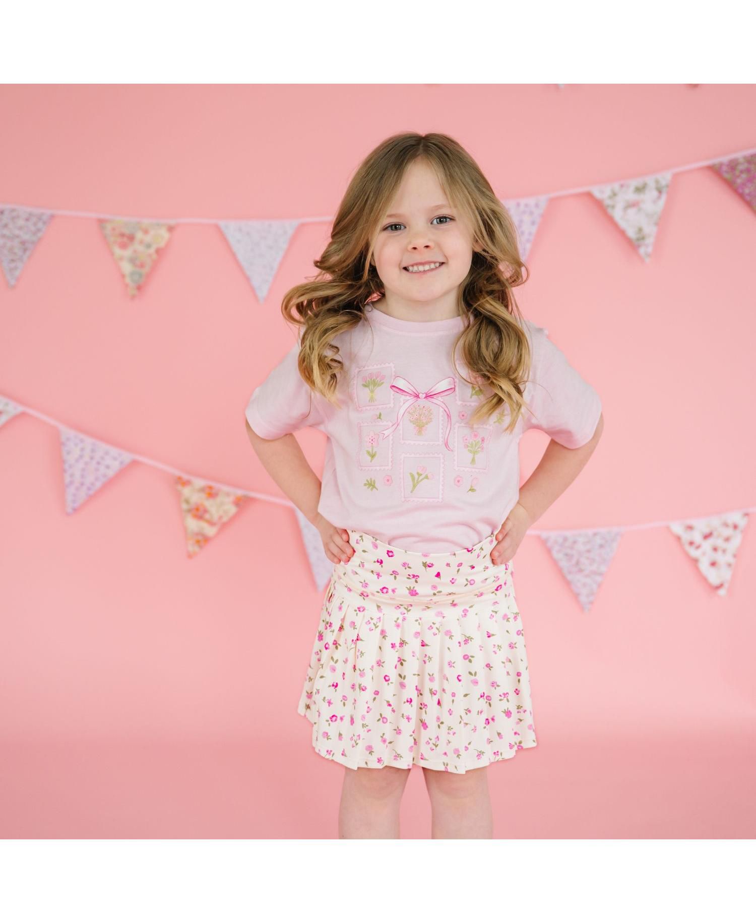 Baby Girls Bouquet Bow Short Sleeve T-Shirt