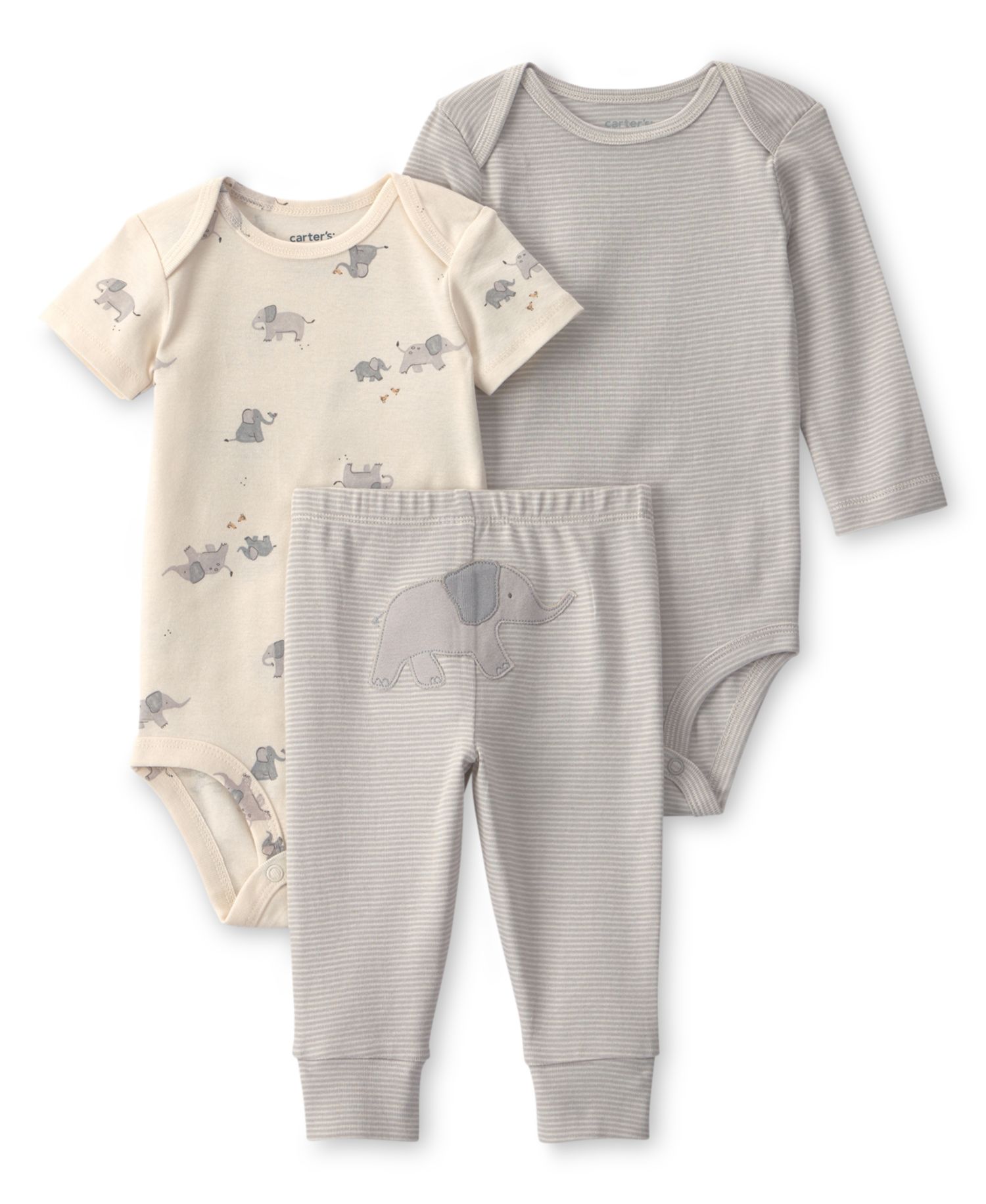 Baby Boys' and Girls' Crewneck Bodysuit and Pants, 3-Piece Set
