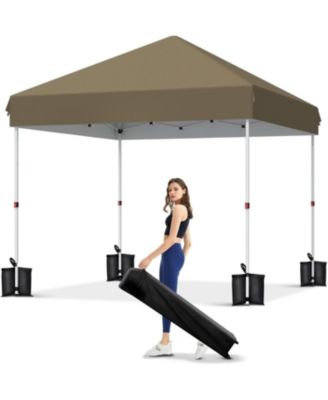  commercial pop-up tent, 3 level height adjustable, wheeled carry bag, portable for patio, garden, and beach