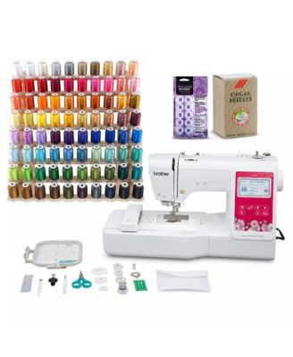Elite PE545 Computerized LCD Display Embroidery Machine Bundle (4 Items)