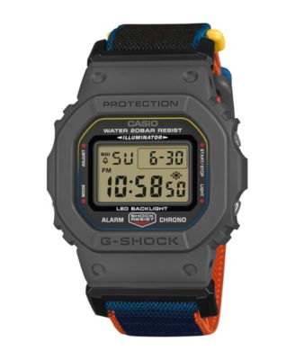 G-Shock Men's Japanese Quartz Digital Black and Orange Cloth Watch 42.8mm - Black