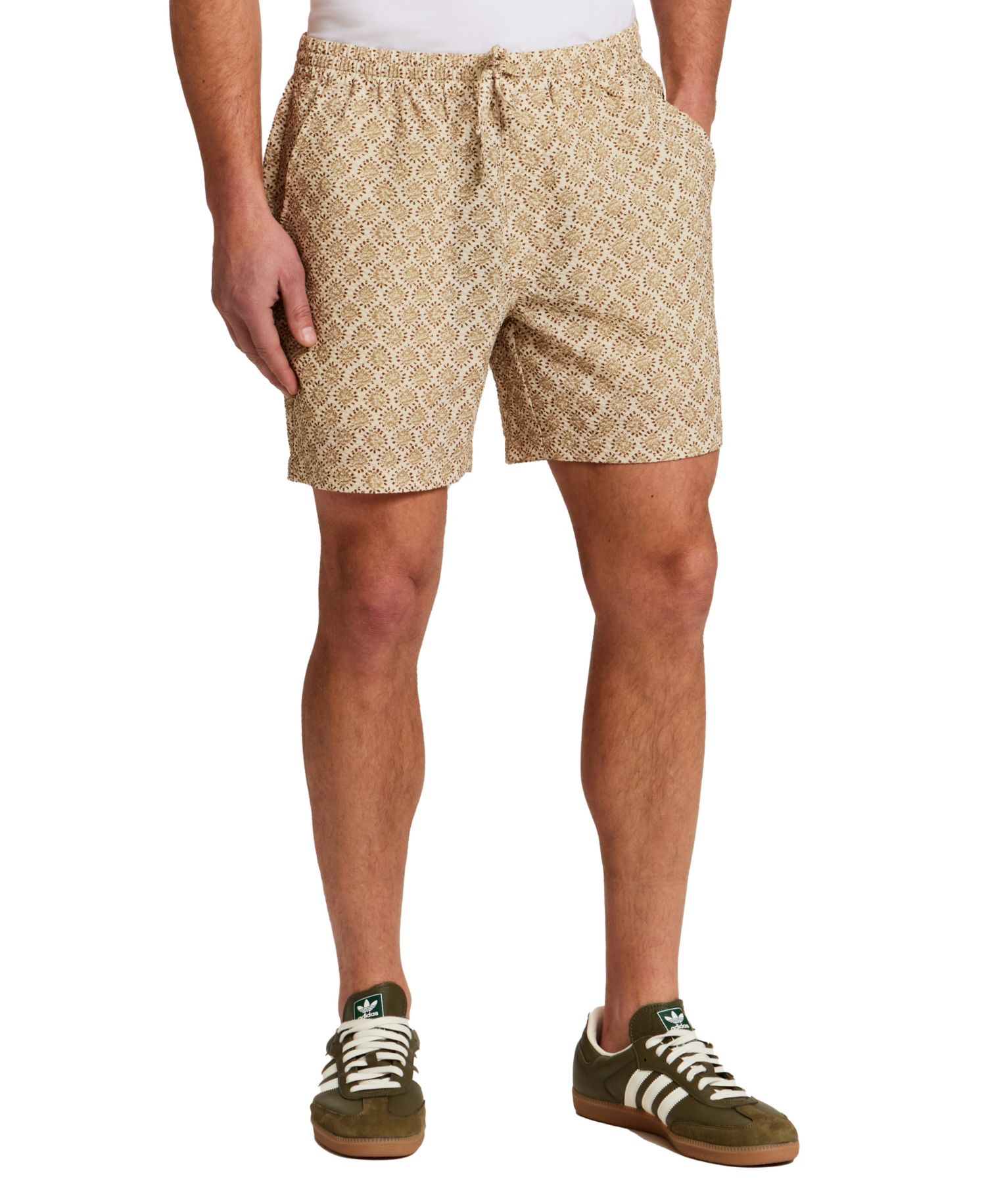 Men's Drawstring Medallion Print Seersucker Shorts