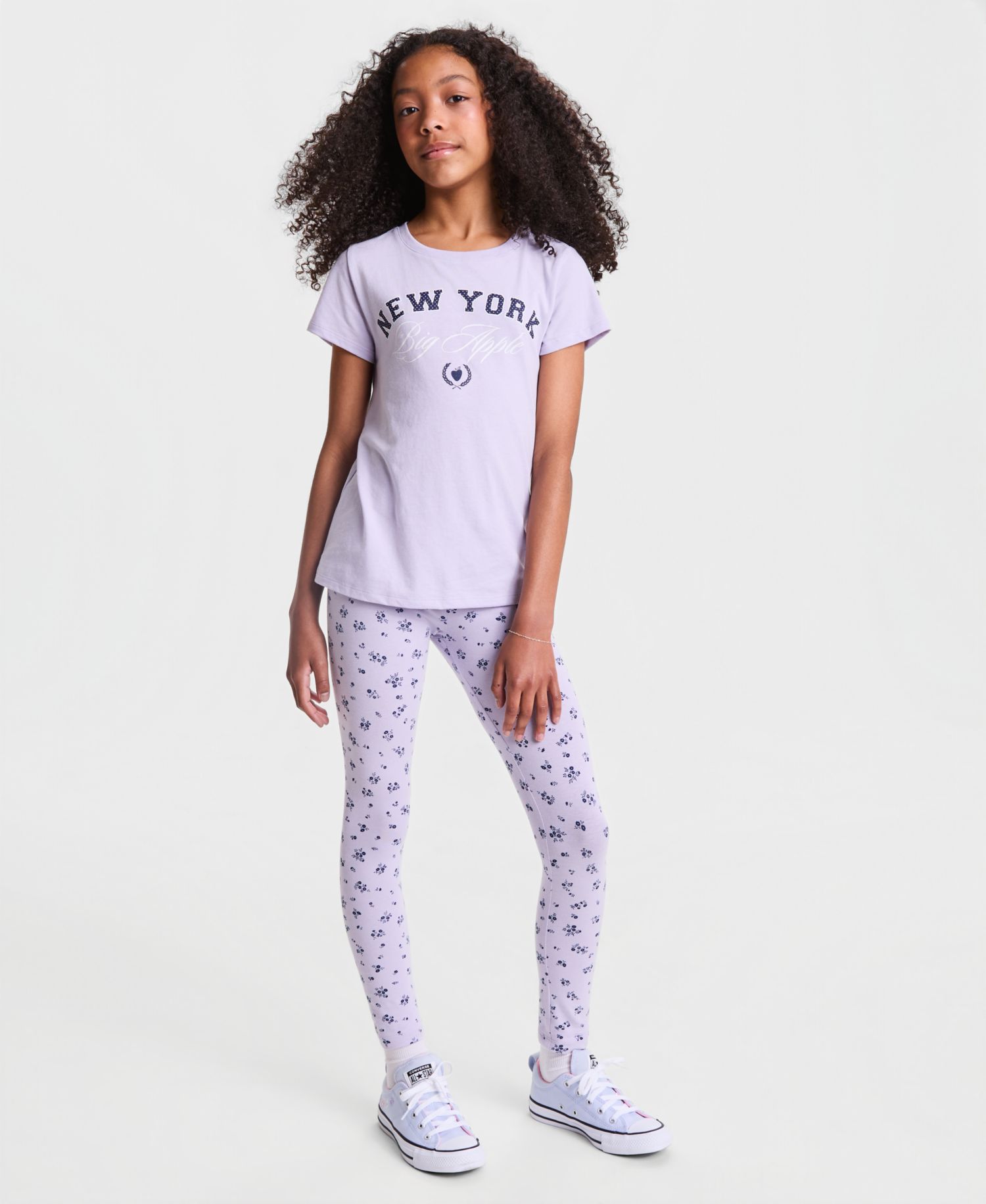 Girls' XS-XL Femme Floral-Print Leggings