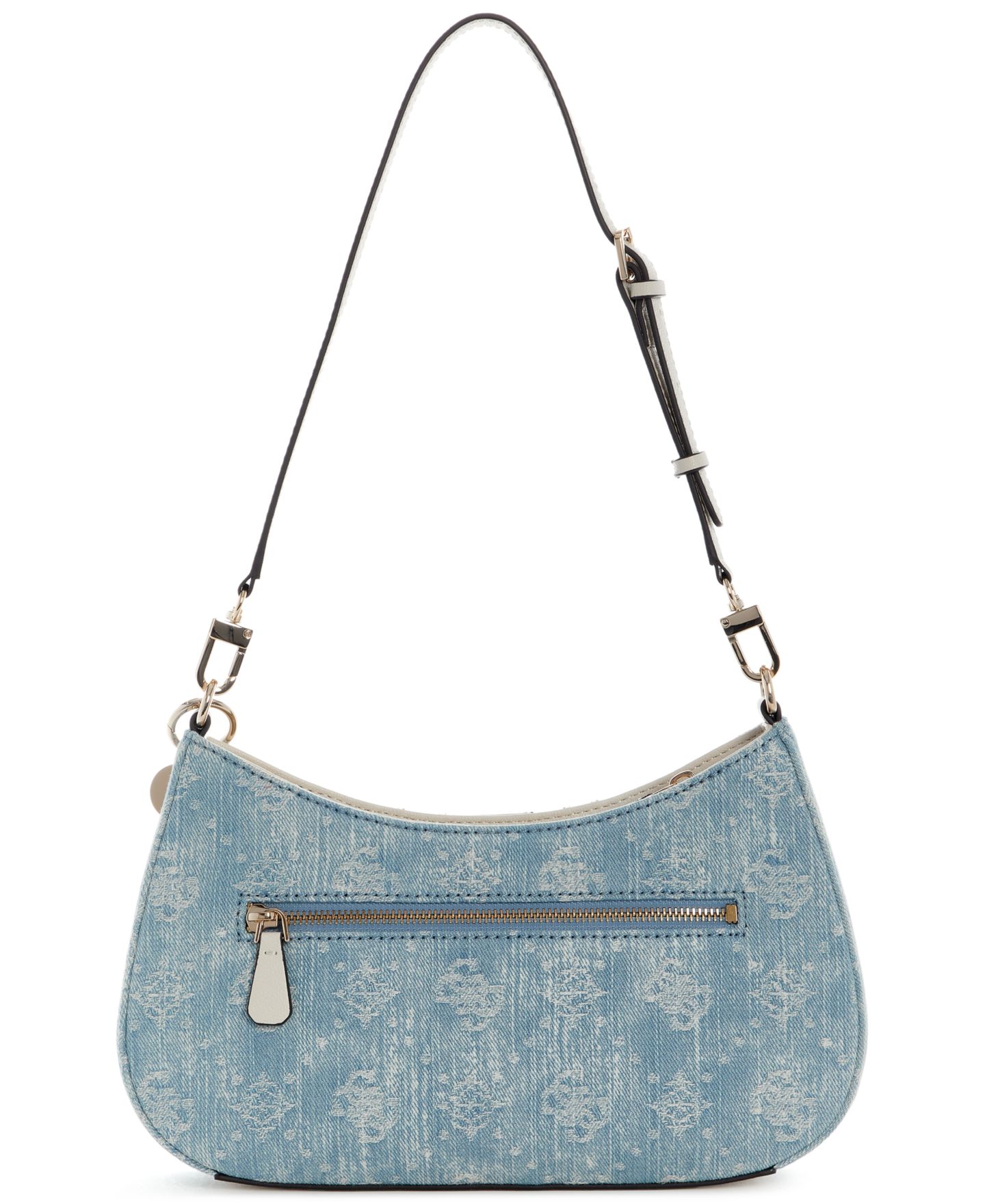 Женская сумка GUESS Noelle II Washed Denim Zip-Top Small Shoulder Handbag, цвет: Синий — фото 2