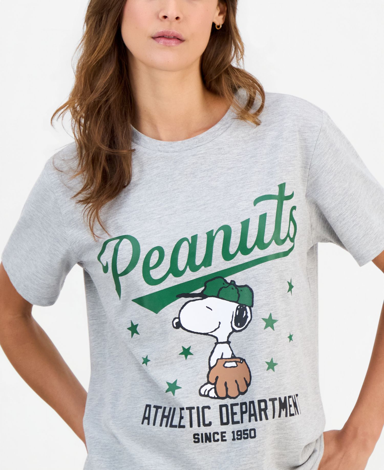 Juniors' Snoopy Baseball Short-Sleeve T-Shirt