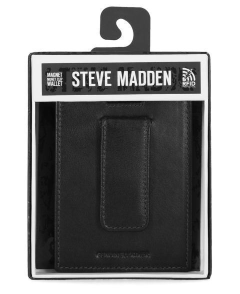 Steve Madden Men's Antique-Like Magnet Front Pocket Wallet