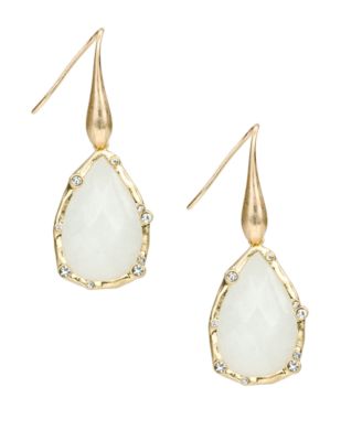 Patricia Nash Semi-Precious Stone Collection Tear Drop Earrings - Gold