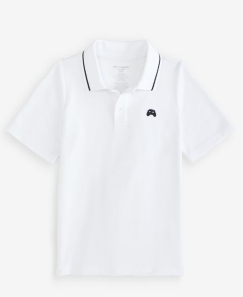 Поло Epic Threads Icon Piqué-Knit Polo для мальчиков, цвет: Яркий белый