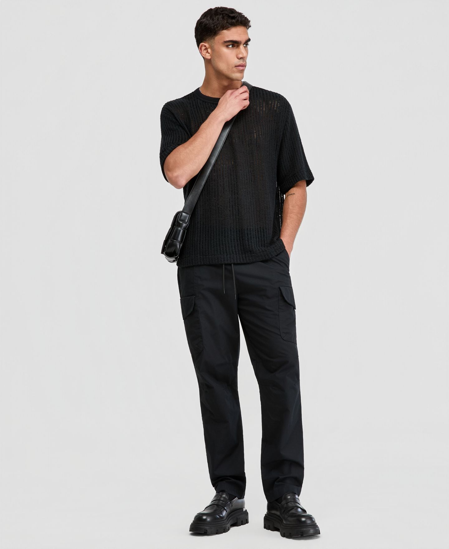 Мужские брюки Mode of One Relaxed-Fit Cargo, цвет: Чёрный — фото 1