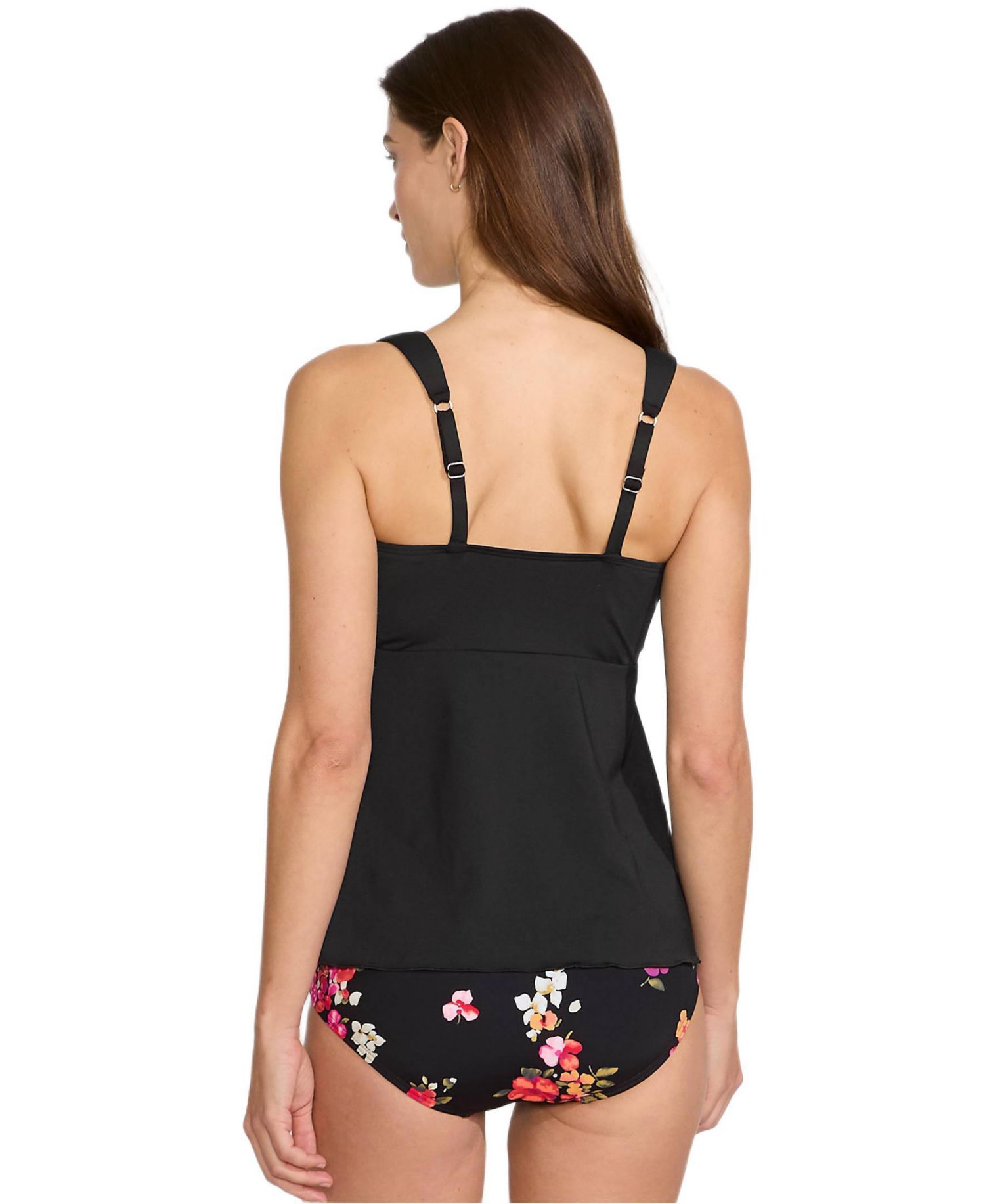 Women's Adjustable Scoop Neck Flutter Tankini Top