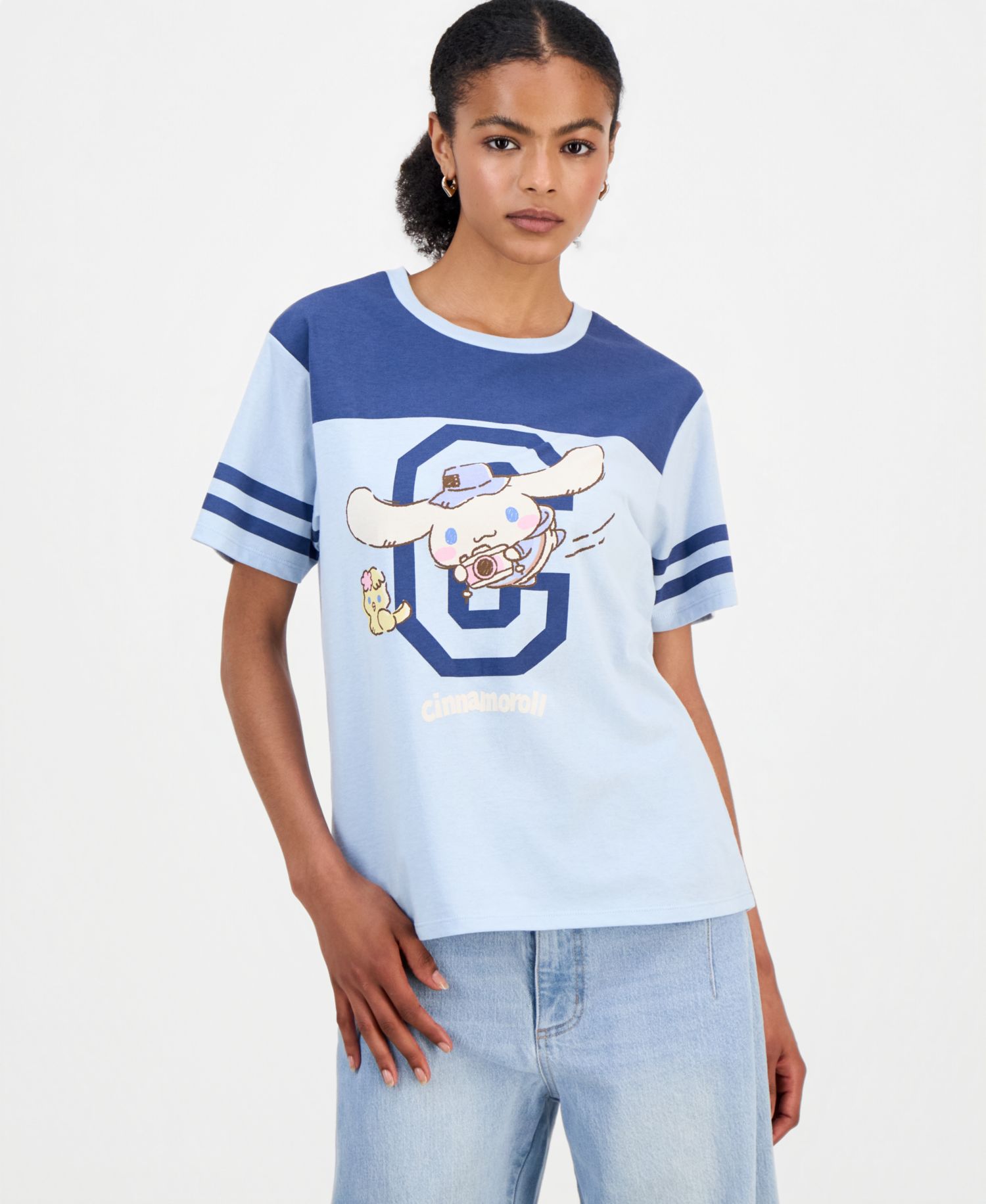 Juniors' Cinnamoroll Varsity Graphic T-Shirt
