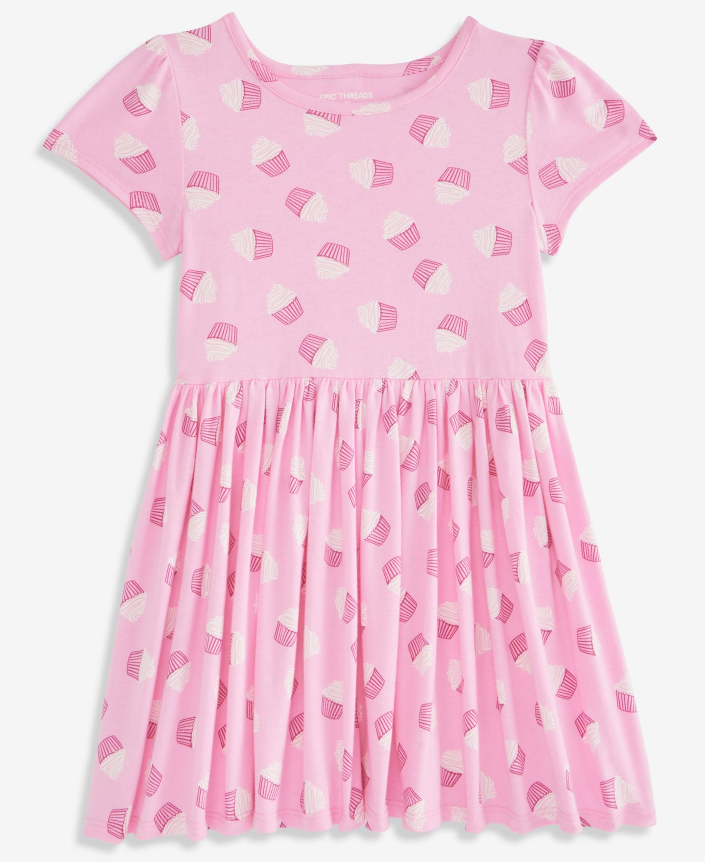 Платье Epic Threads Cupcake-Print Cotton Dress для девочек-малышей, цвет: Bonbon — фото 2