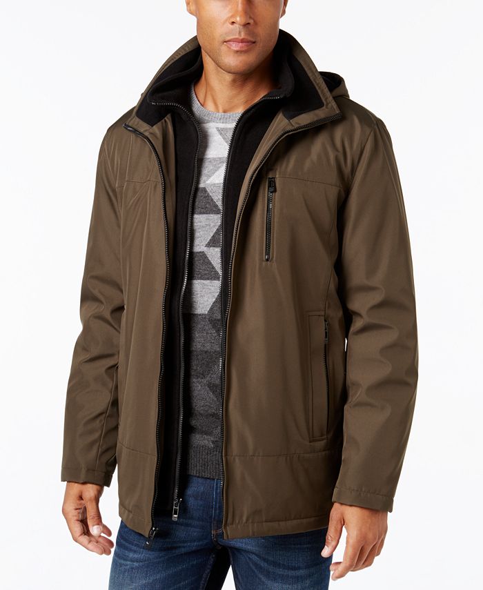 Calvin Klein Men's Hooded Fleece Lined Coat & Reviews - Coats & Jackets ...