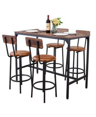 Bar Table 5PCS 47&iquest; Bars Tables Set Bar Tables and Chair Set with Rounded Edge Design